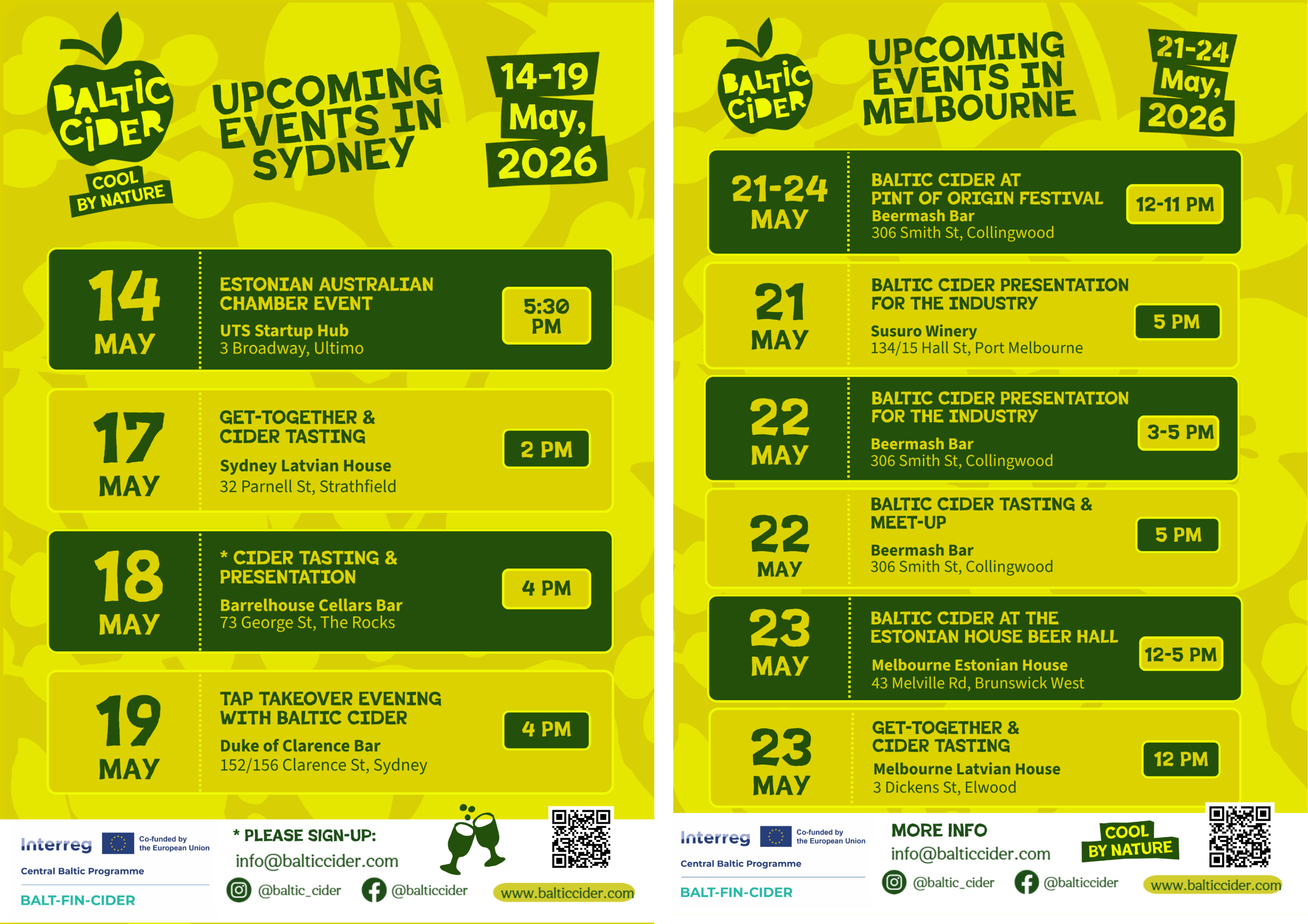 Aus tour evnts
